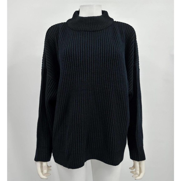 Topshop Sweaters - Topshop Sweater Mock Neck Navy Blue Knit Women's Sz 12 NEW NWT N56